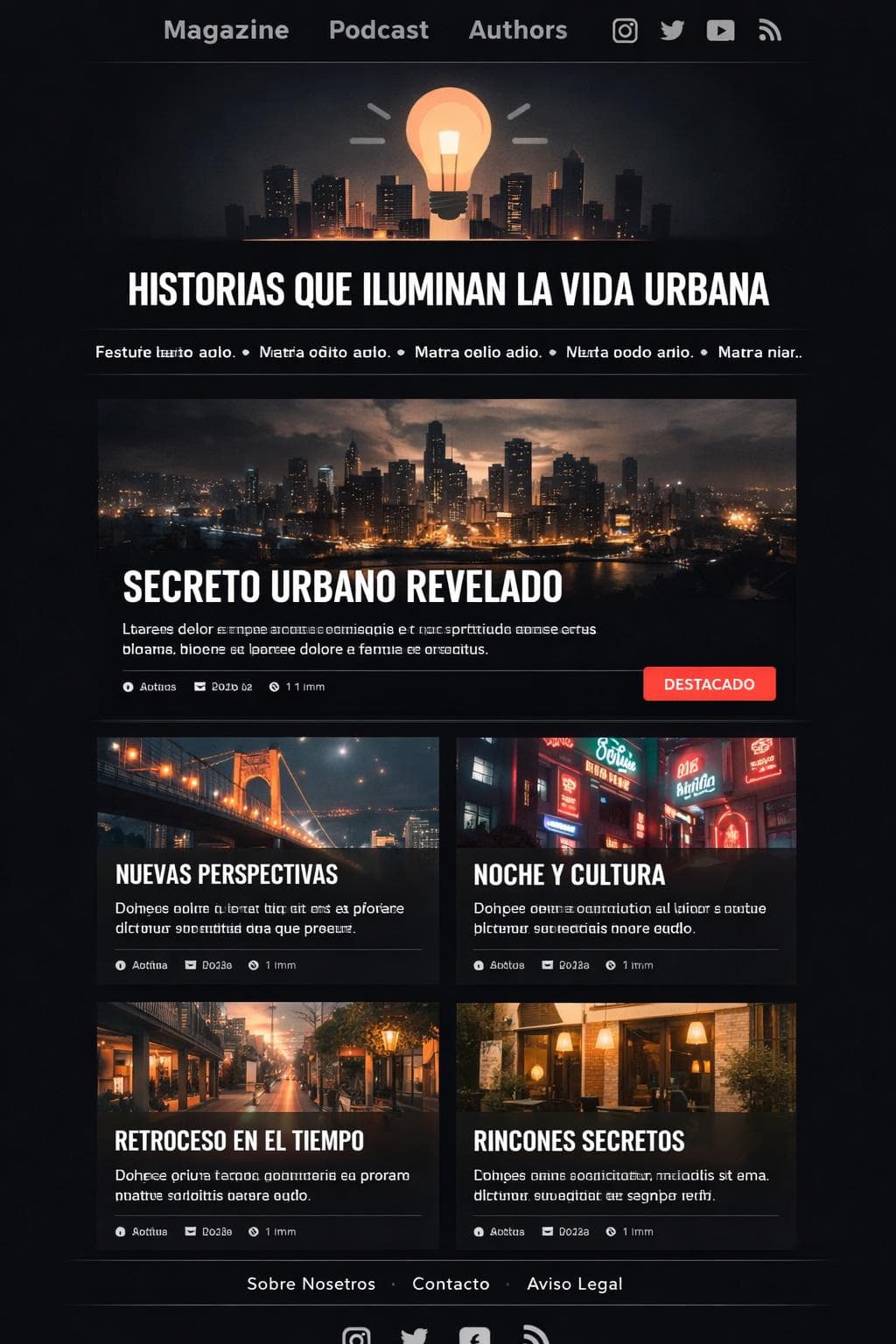 Lumenario Magazine — vista previa del theme