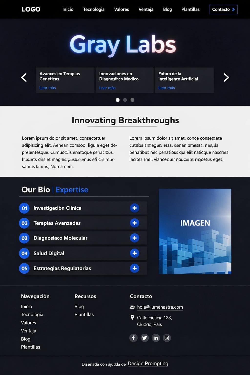 LumenAstra — vista previa del theme