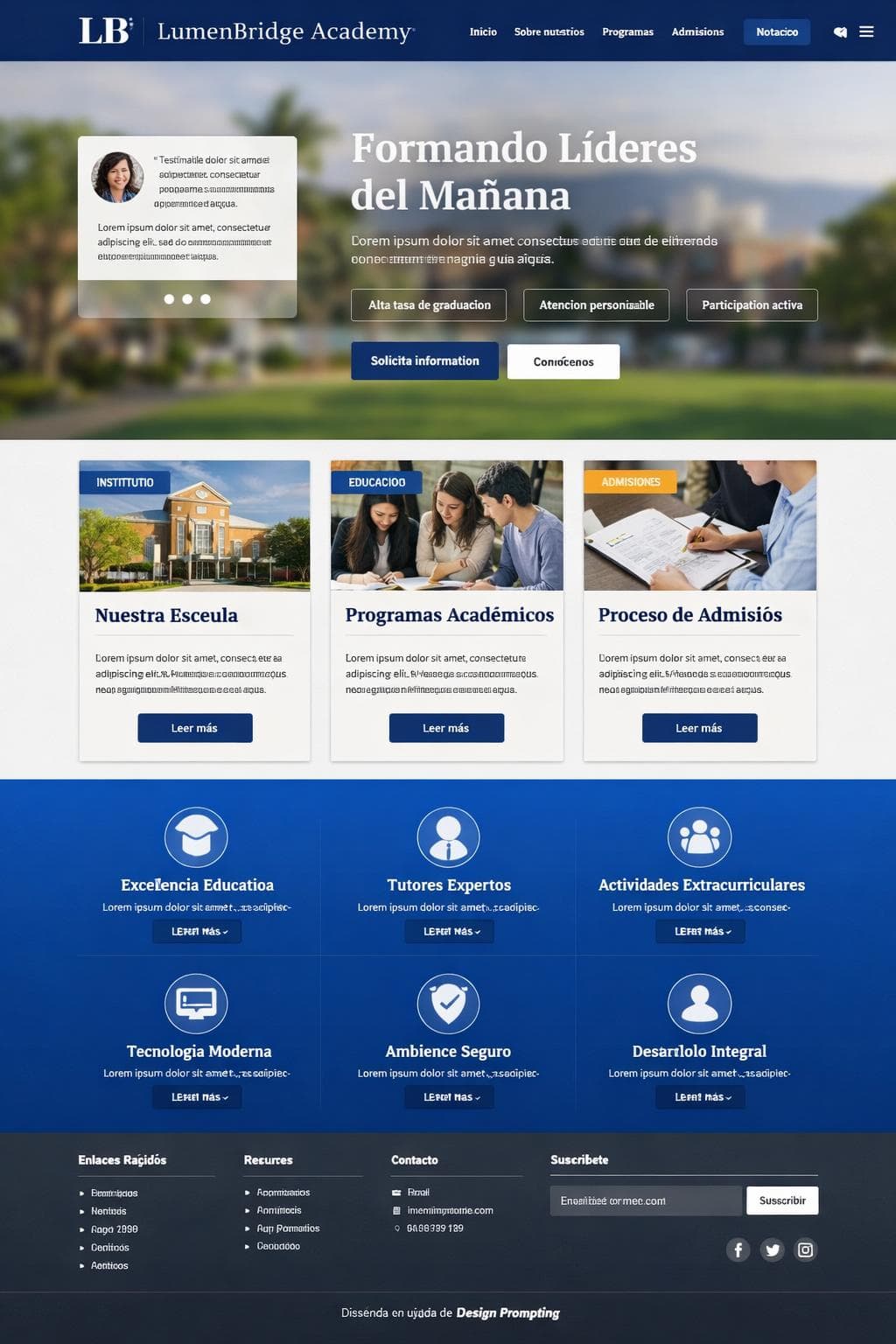 LumenBridge Academy — vista previa del theme