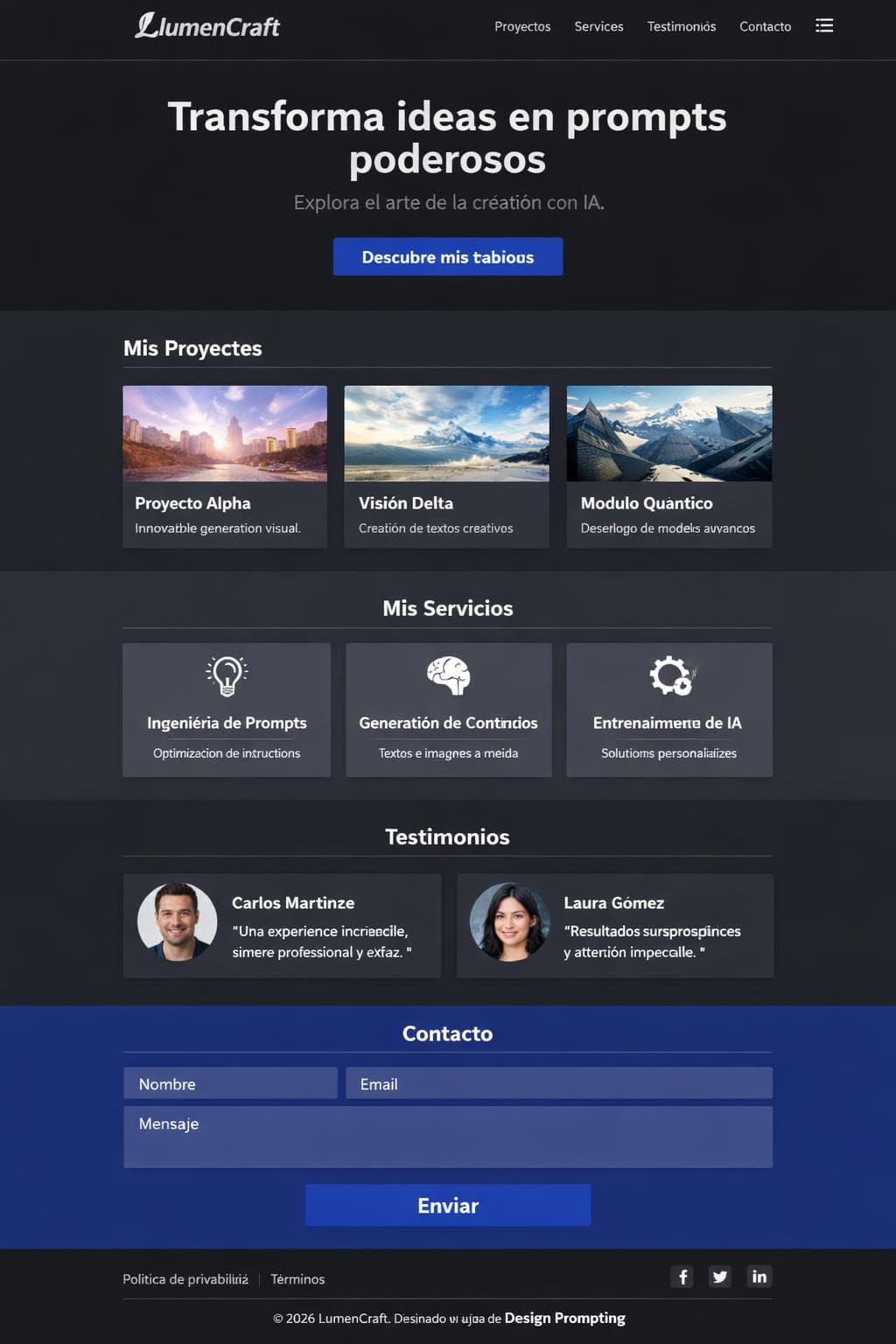 LumenCraft — vista previa del theme