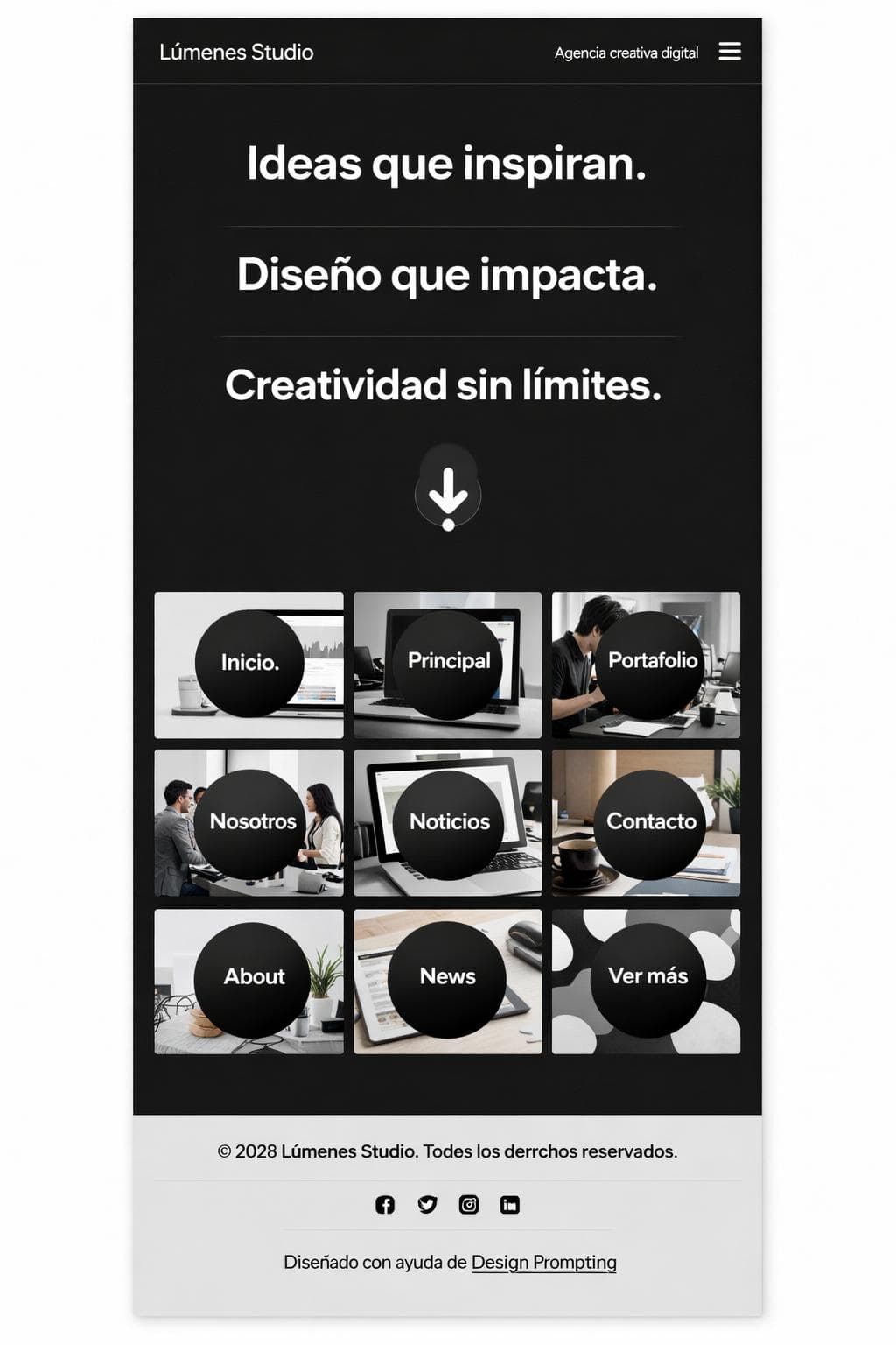 Lúmenes Studio — vista previa del theme