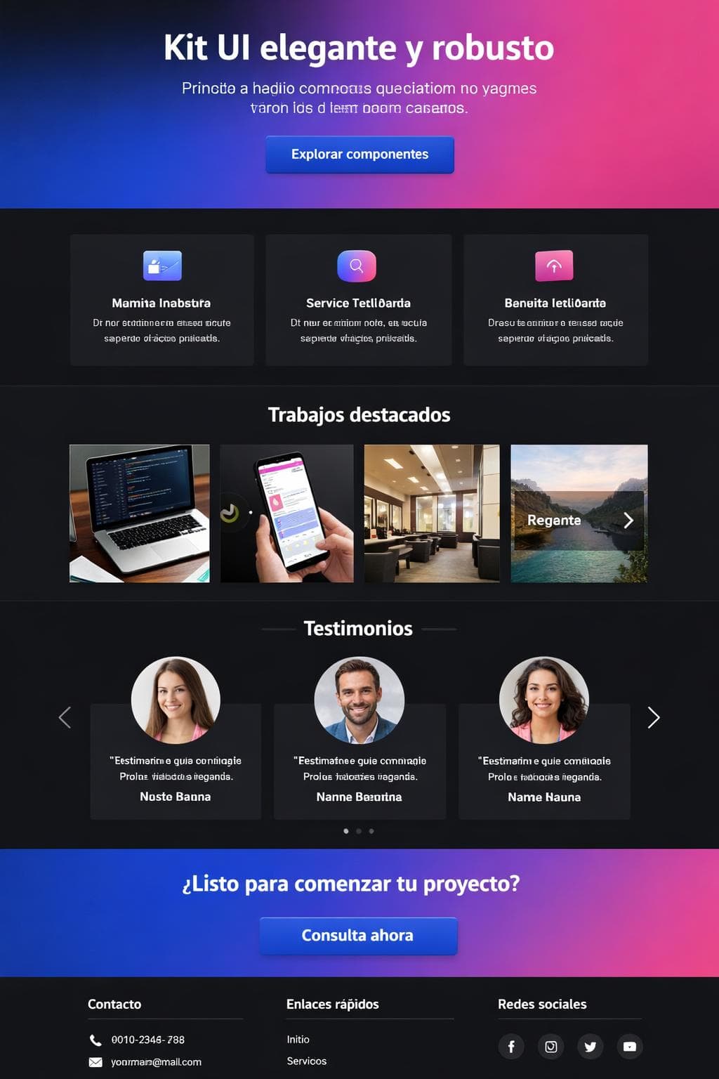 LumenForge — vista previa del theme