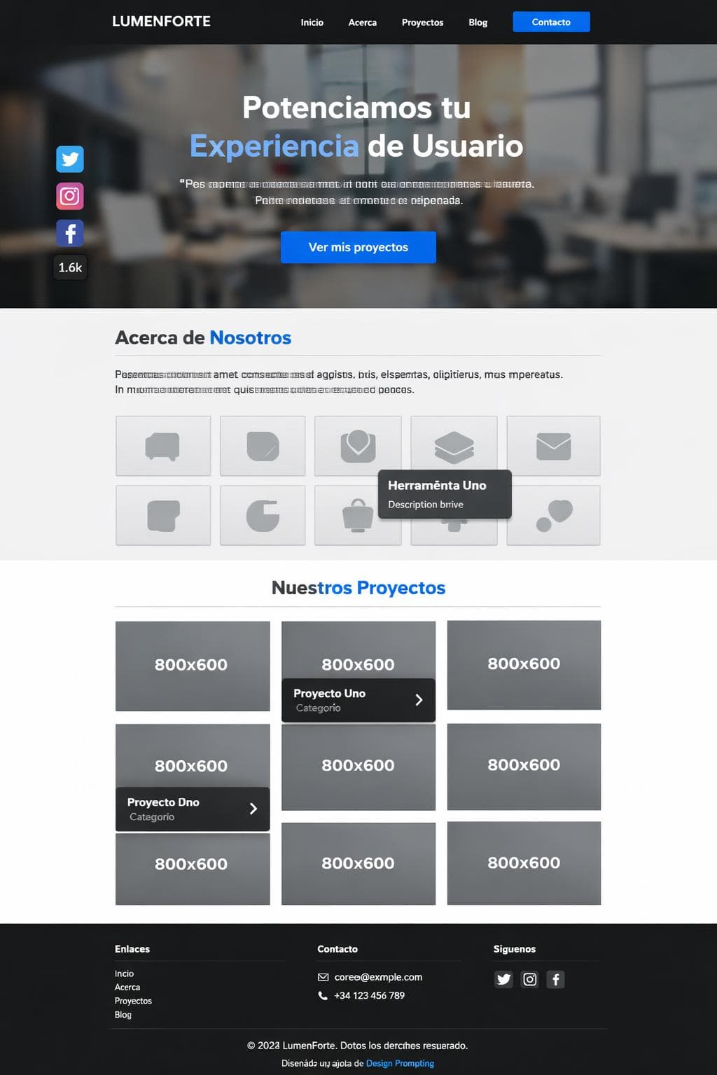 LumenForte — vista previa del theme