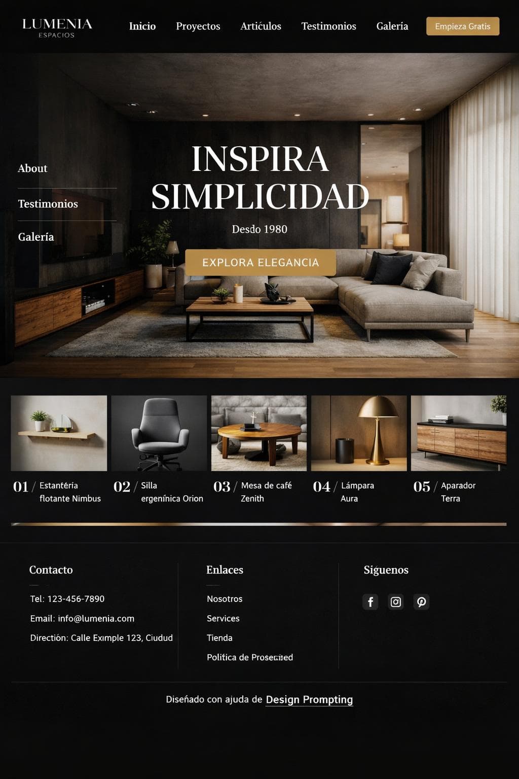 Lumenia Espacios — vista previa del theme