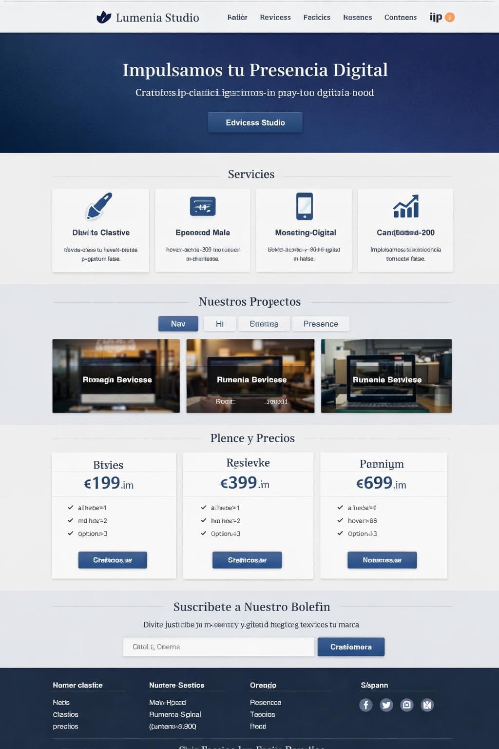 Lumenia Studio — vista previa del theme
