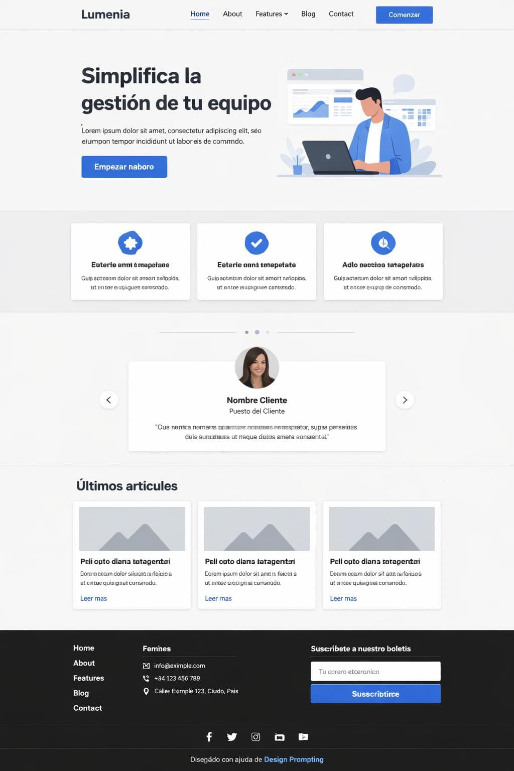 Lumenia — vista previa del theme