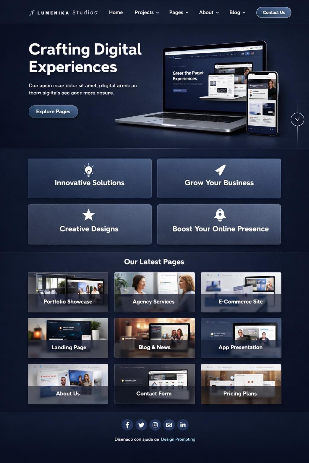 Lumenika Studios — vista previa del theme