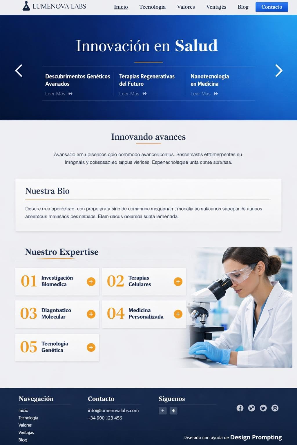 Lumenova Labs — vista previa del theme