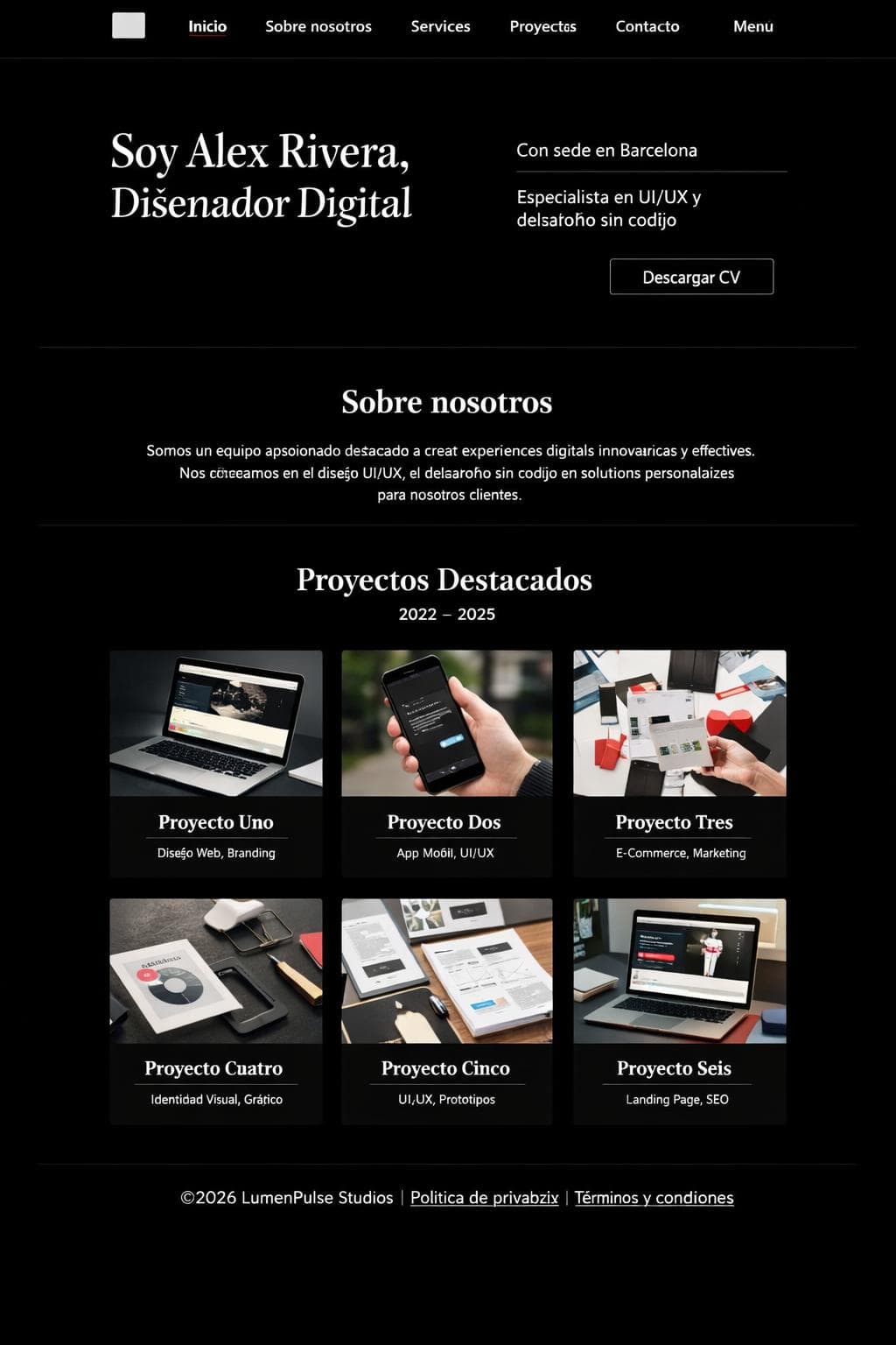 LumenPulse Studios — vista previa del theme