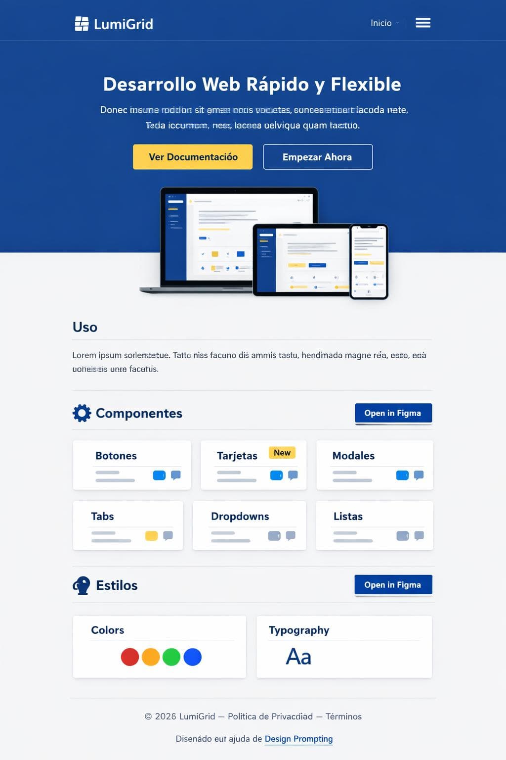 LumiGrid — vista previa del theme