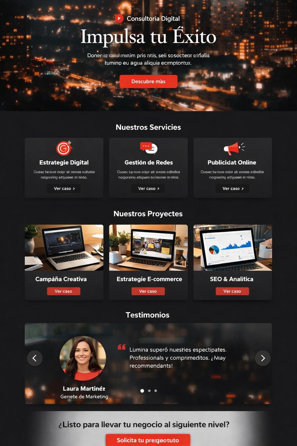 Lumina Agencia — vista previa del theme