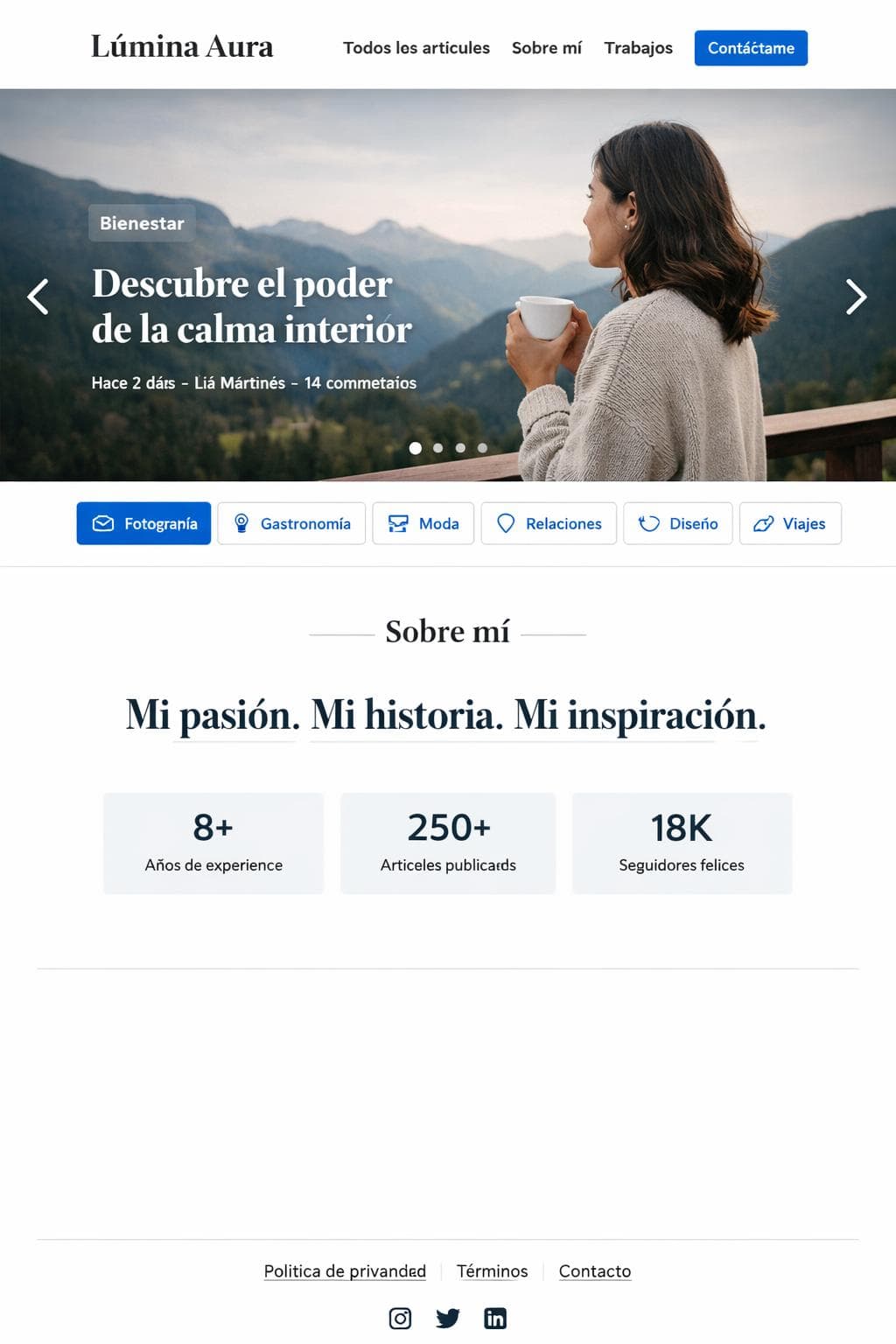 Lúmina Aura — vista previa del theme