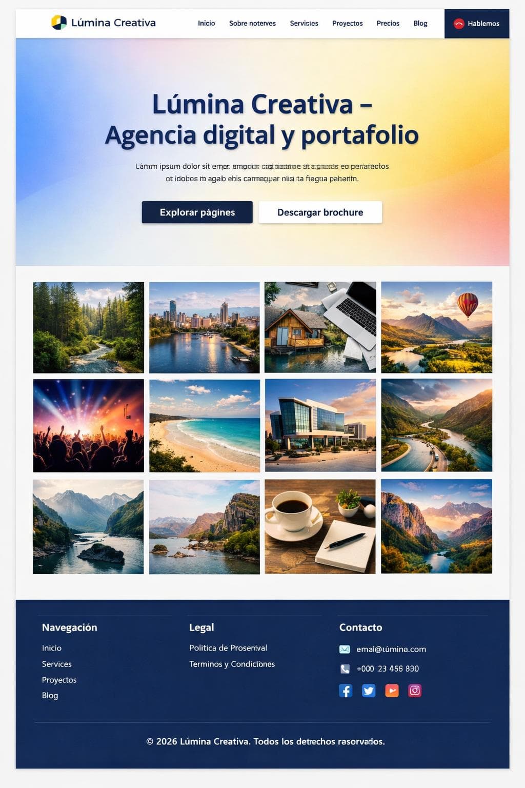 Lúmina Códice — vista previa del theme