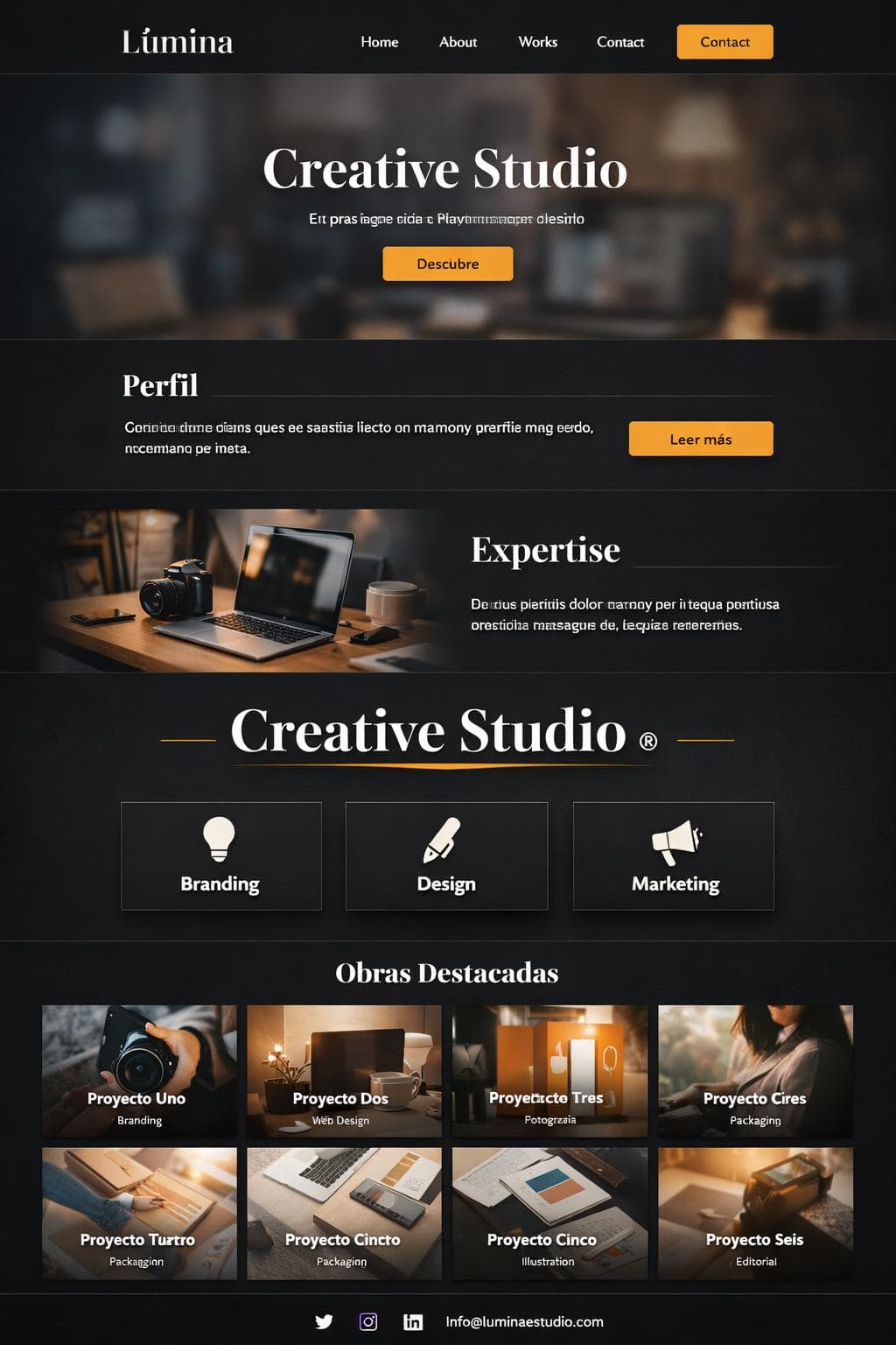 Lúmina Diseño — vista previa del theme