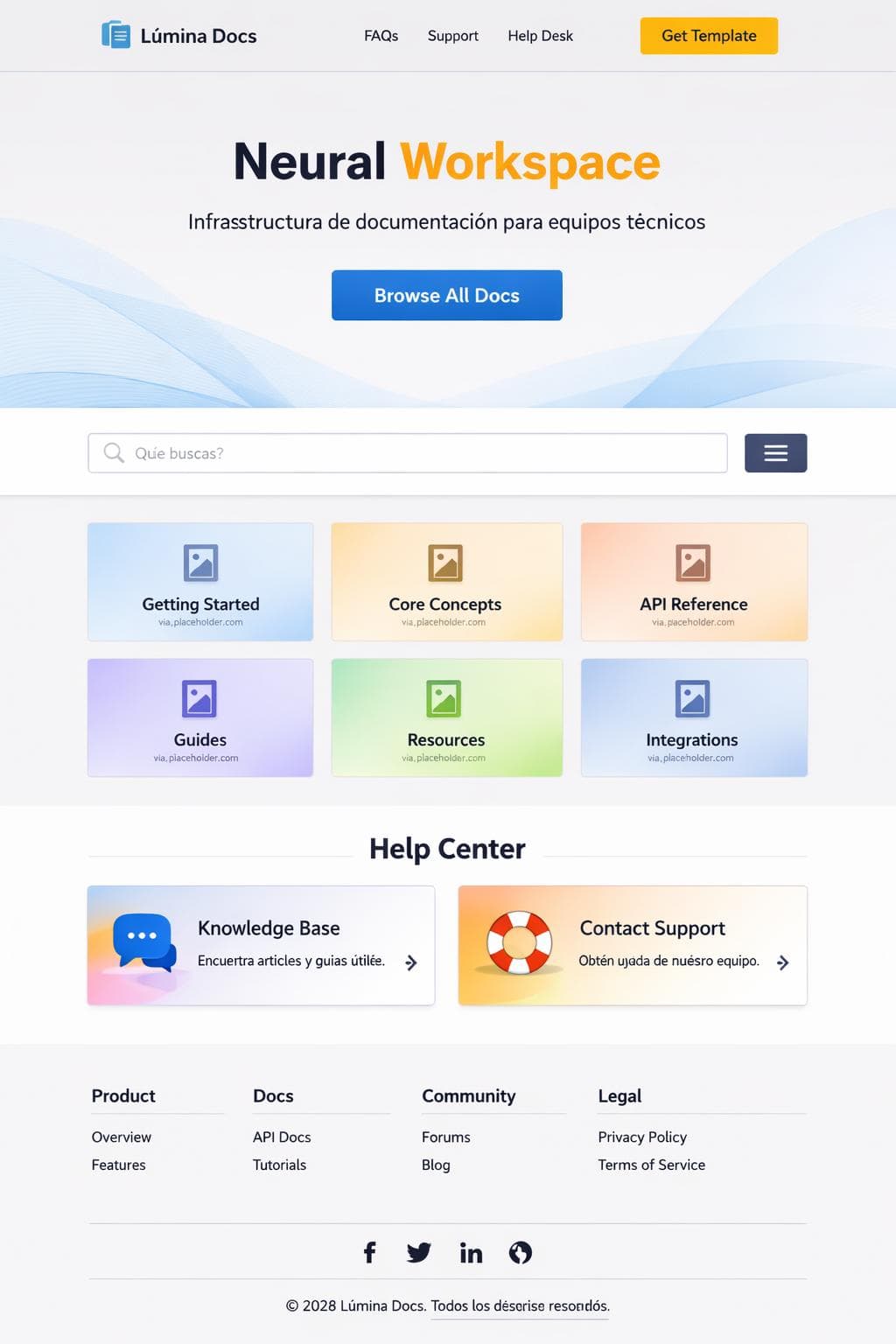 Lúmina Docs — vista previa del theme