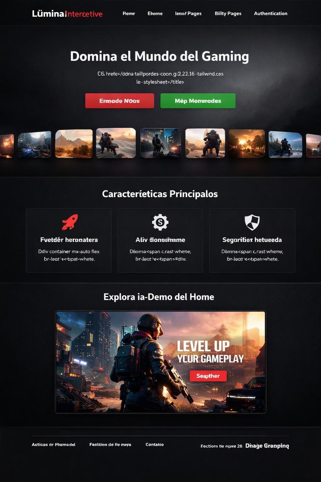 Lúmina Interactive — vista previa del theme