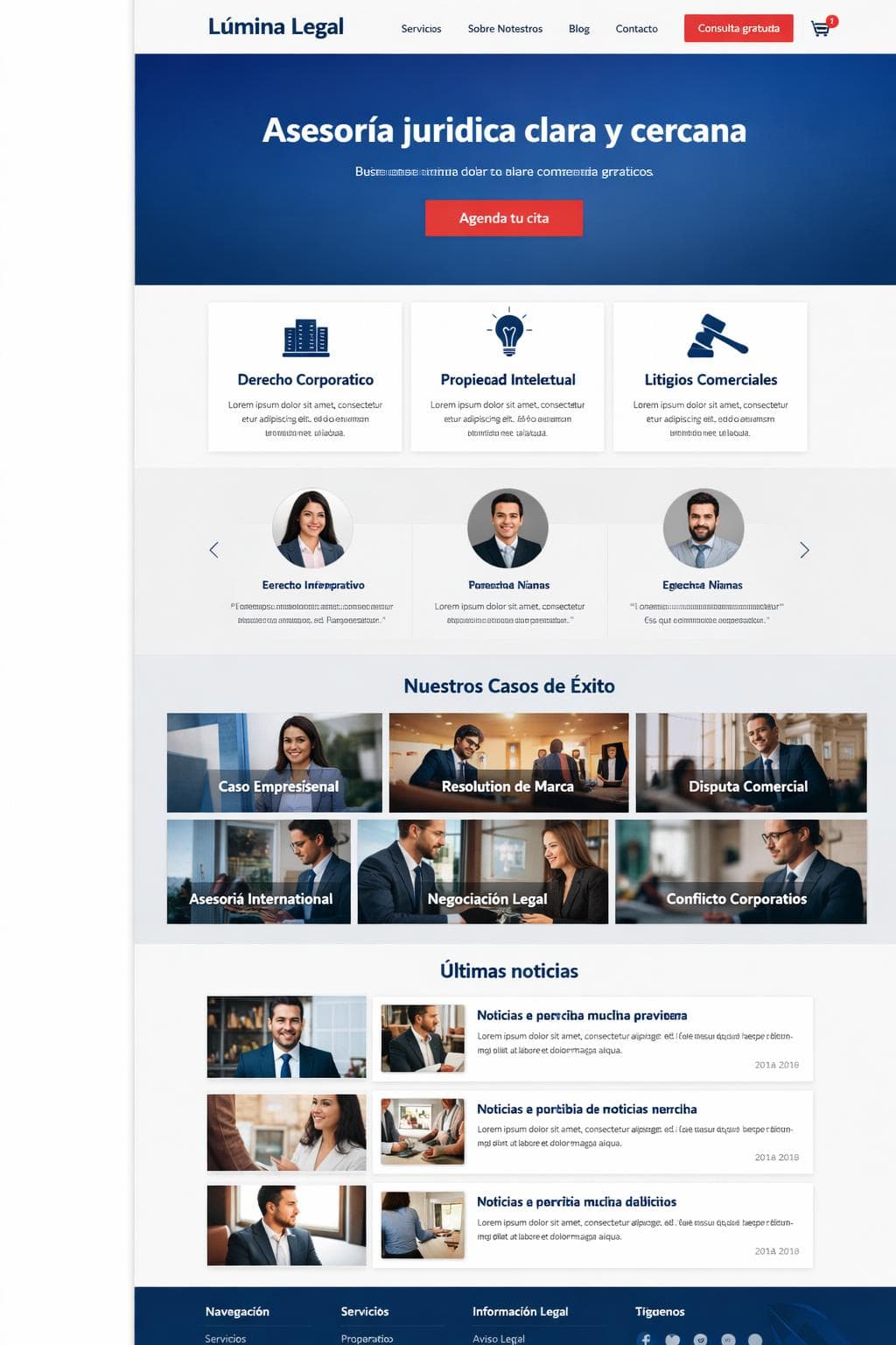 Lúmina Legal — vista previa del theme