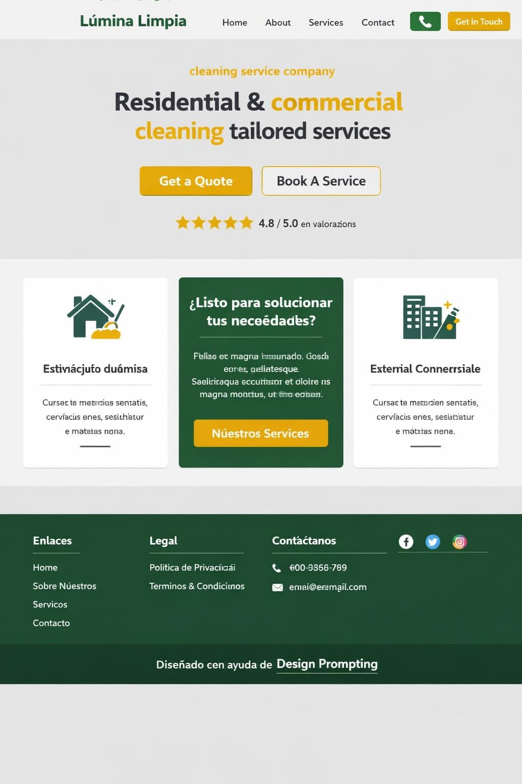 Lúmina Limpia — vista previa del theme