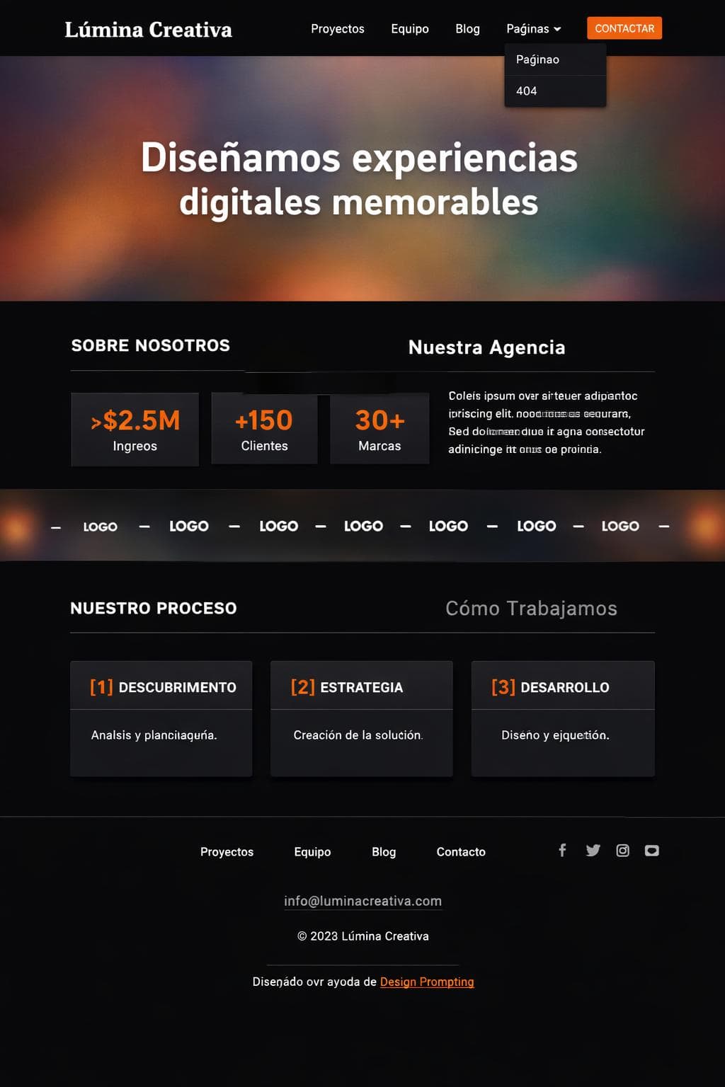 Lúmina Majuelo — vista previa del theme