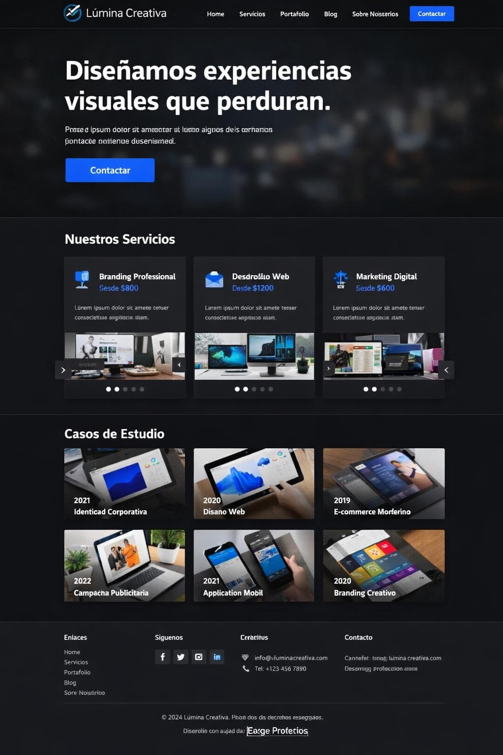 Lúmina Mantillo — vista previa del theme