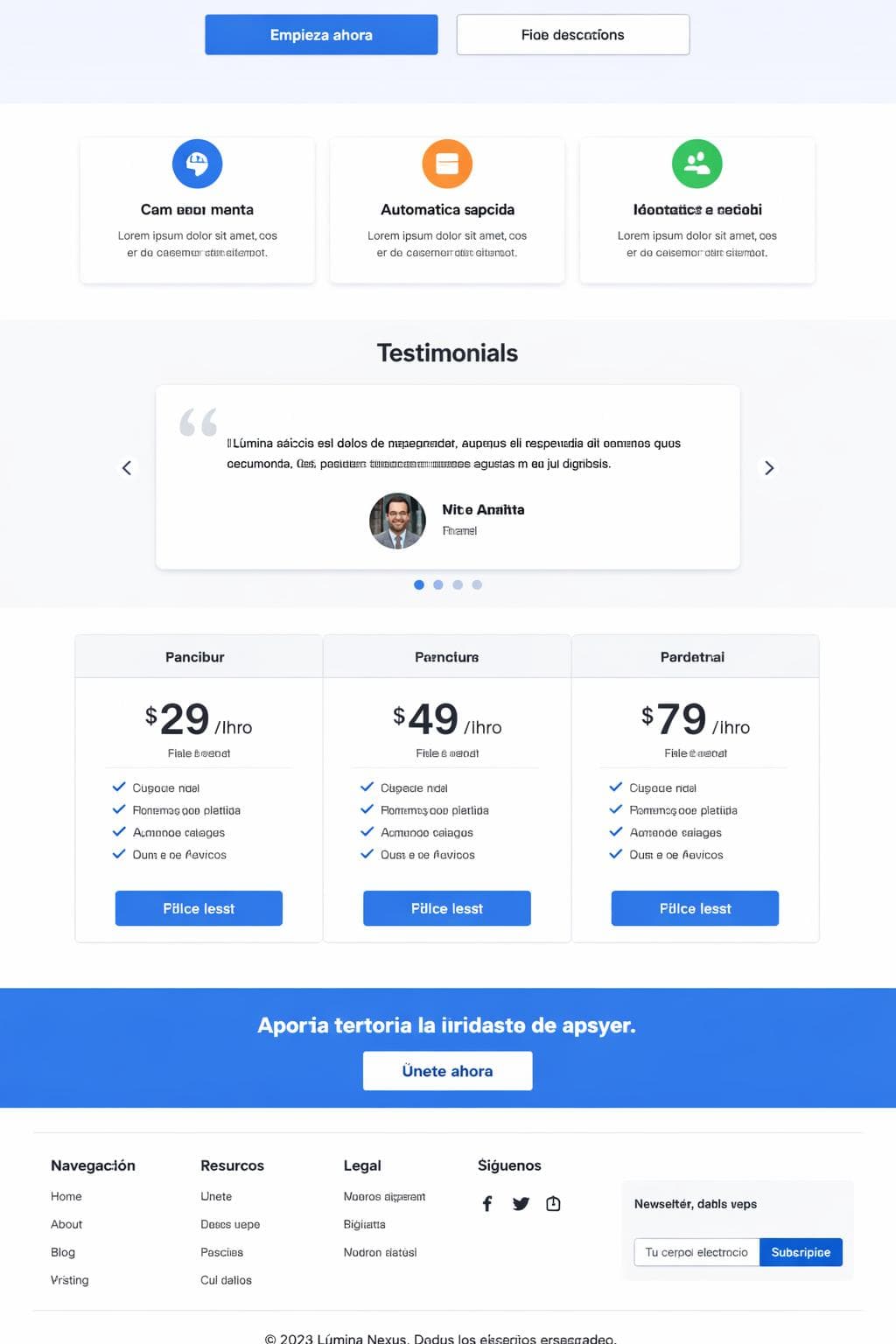 Lúmina Nexus — vista previa del theme