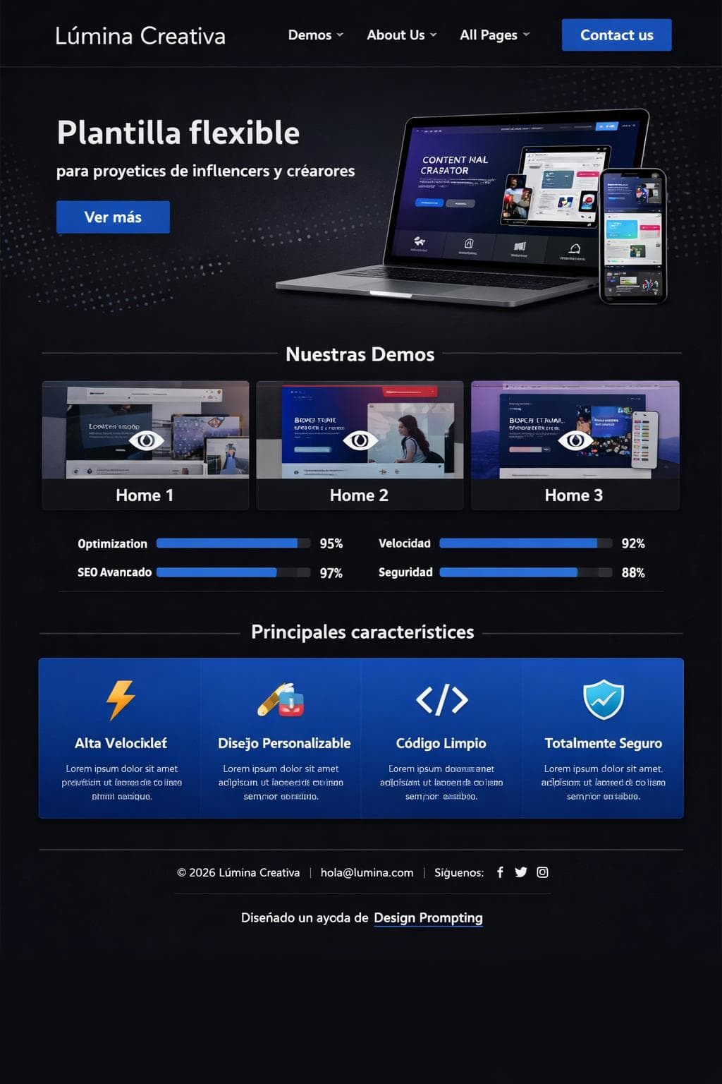 Lúmina Península — vista previa del theme