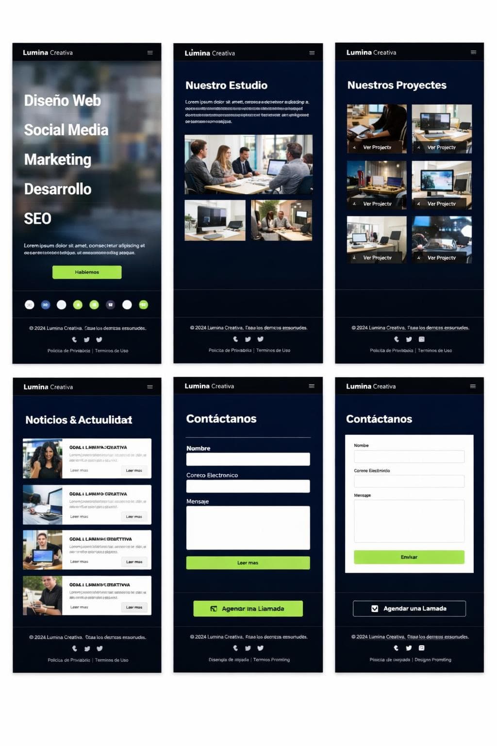 Lúmina Portfolio — vista previa del theme
