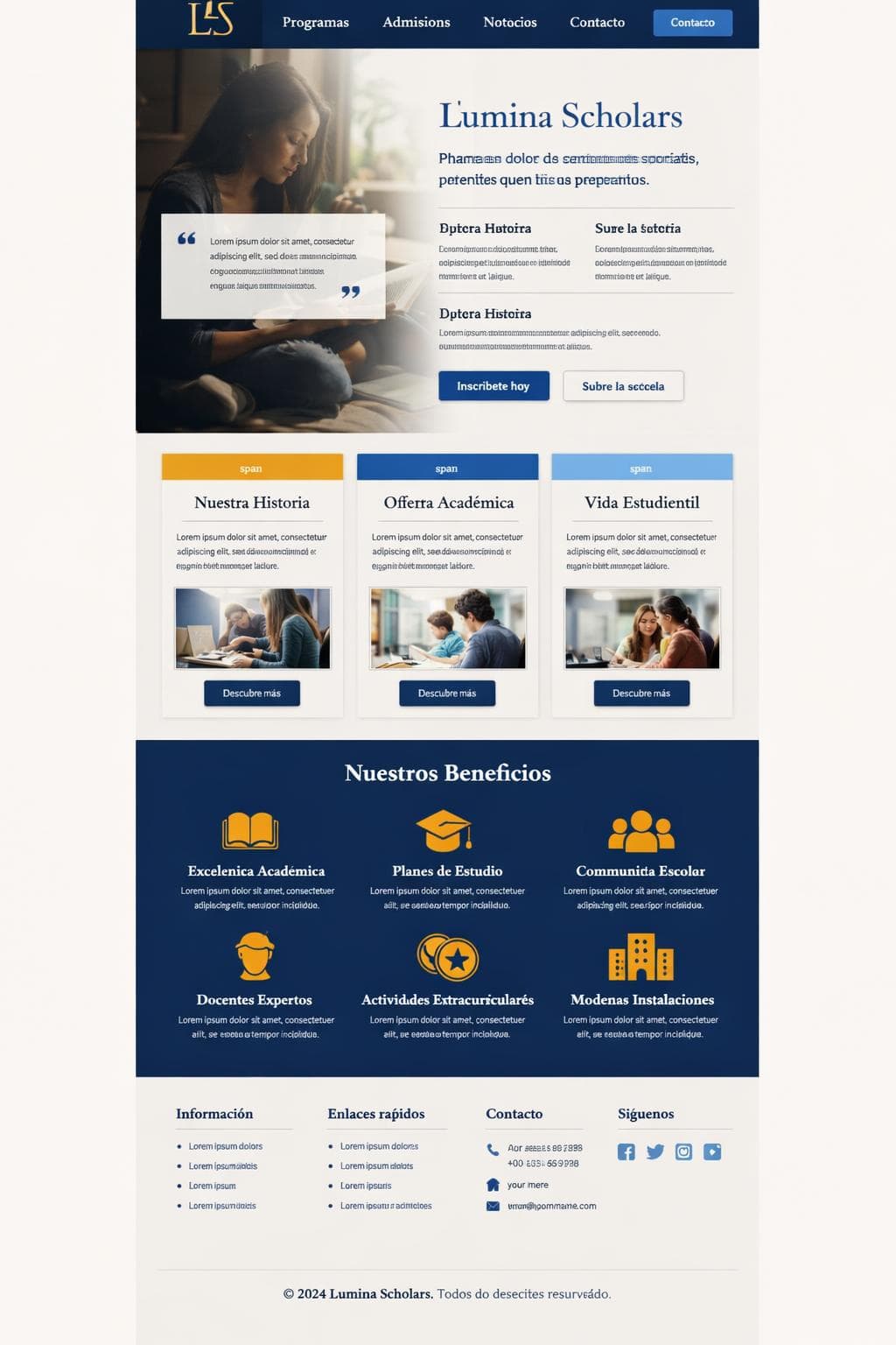 Lumina Scholars — vista previa del theme