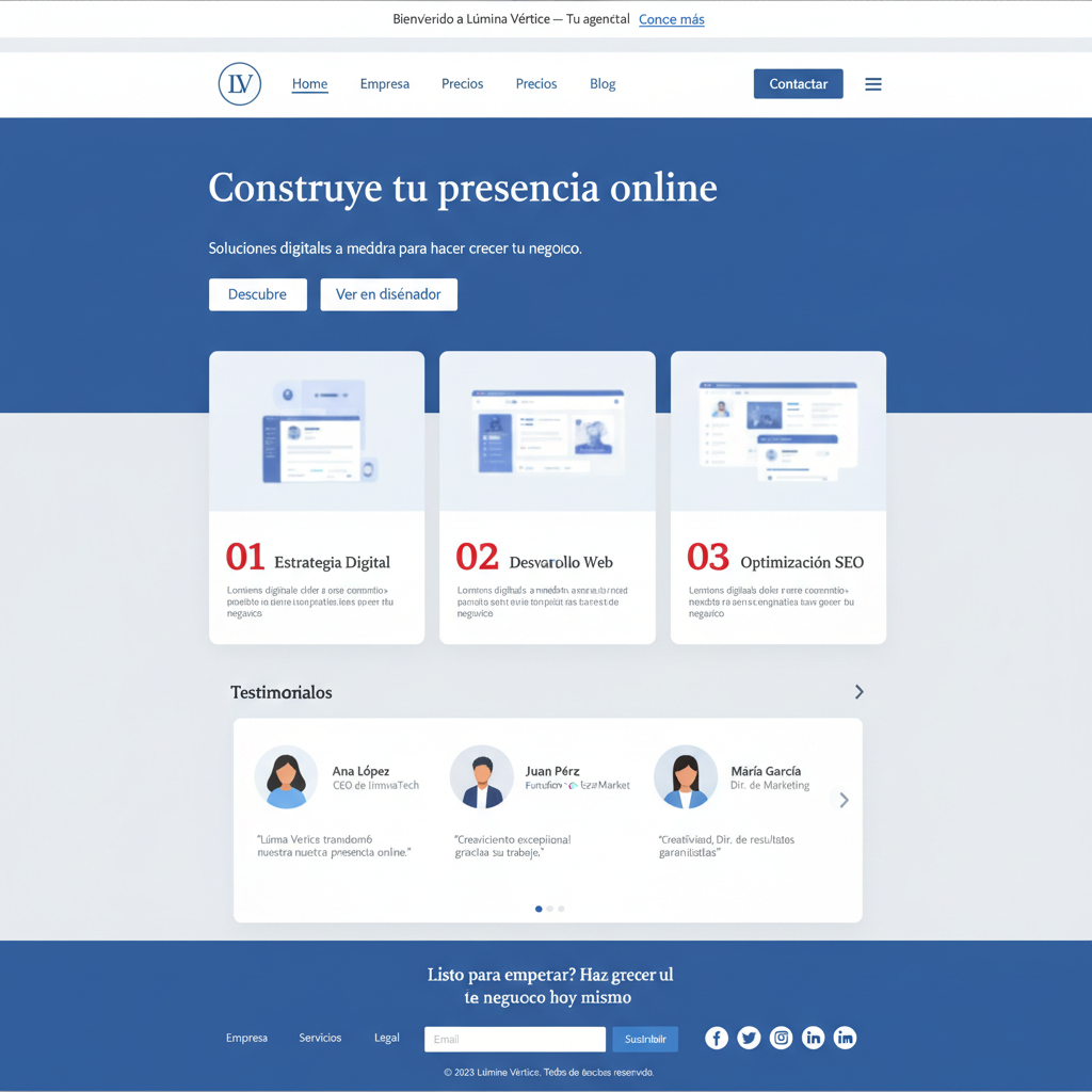 Lúmina Vértice — vista previa del theme