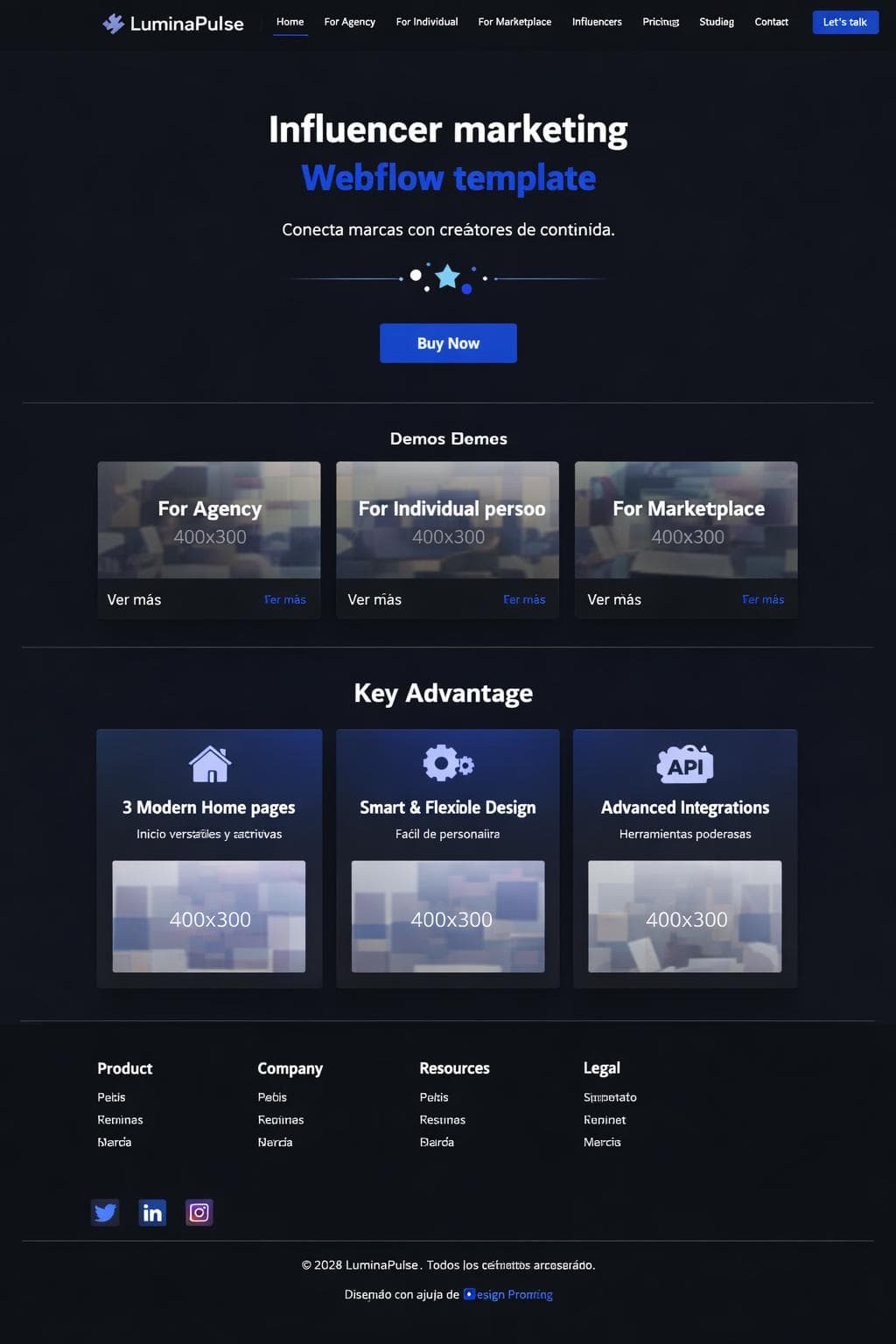 LuminaPulse — vista previa del theme