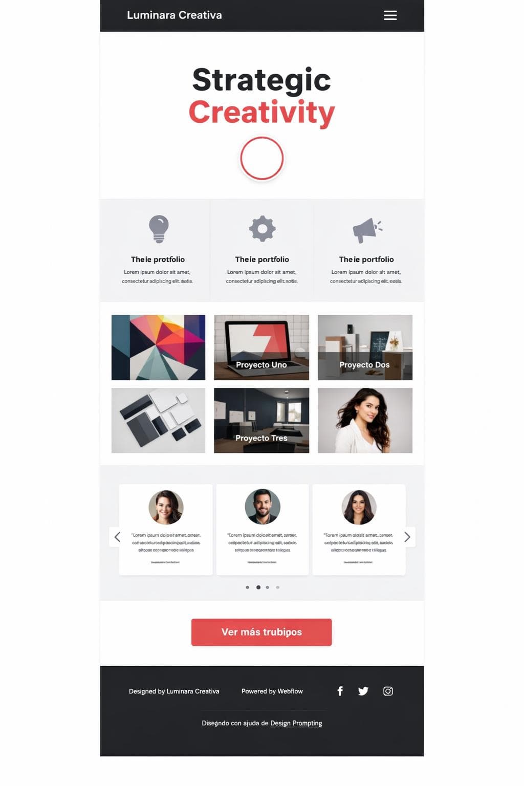 Luminara Creativa — vista previa del theme
