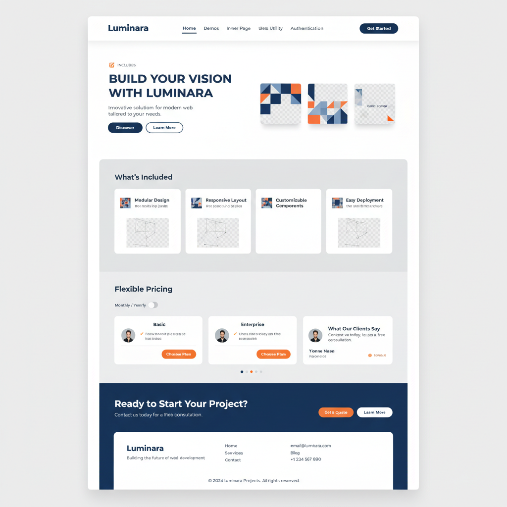 Luminara Projects — vista previa del theme