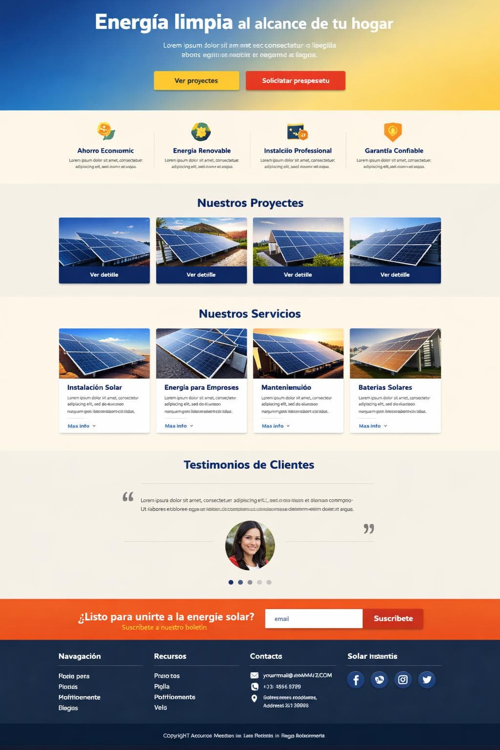 Luminara Solar — vista previa del theme