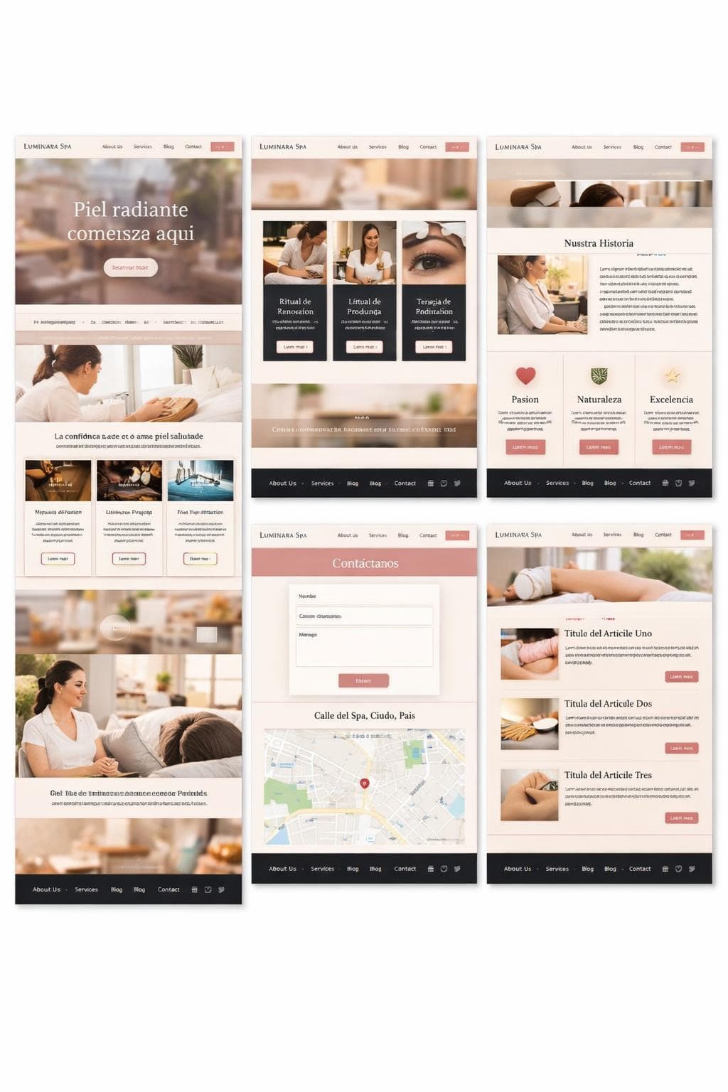 Luminara Spa — vista previa del theme
