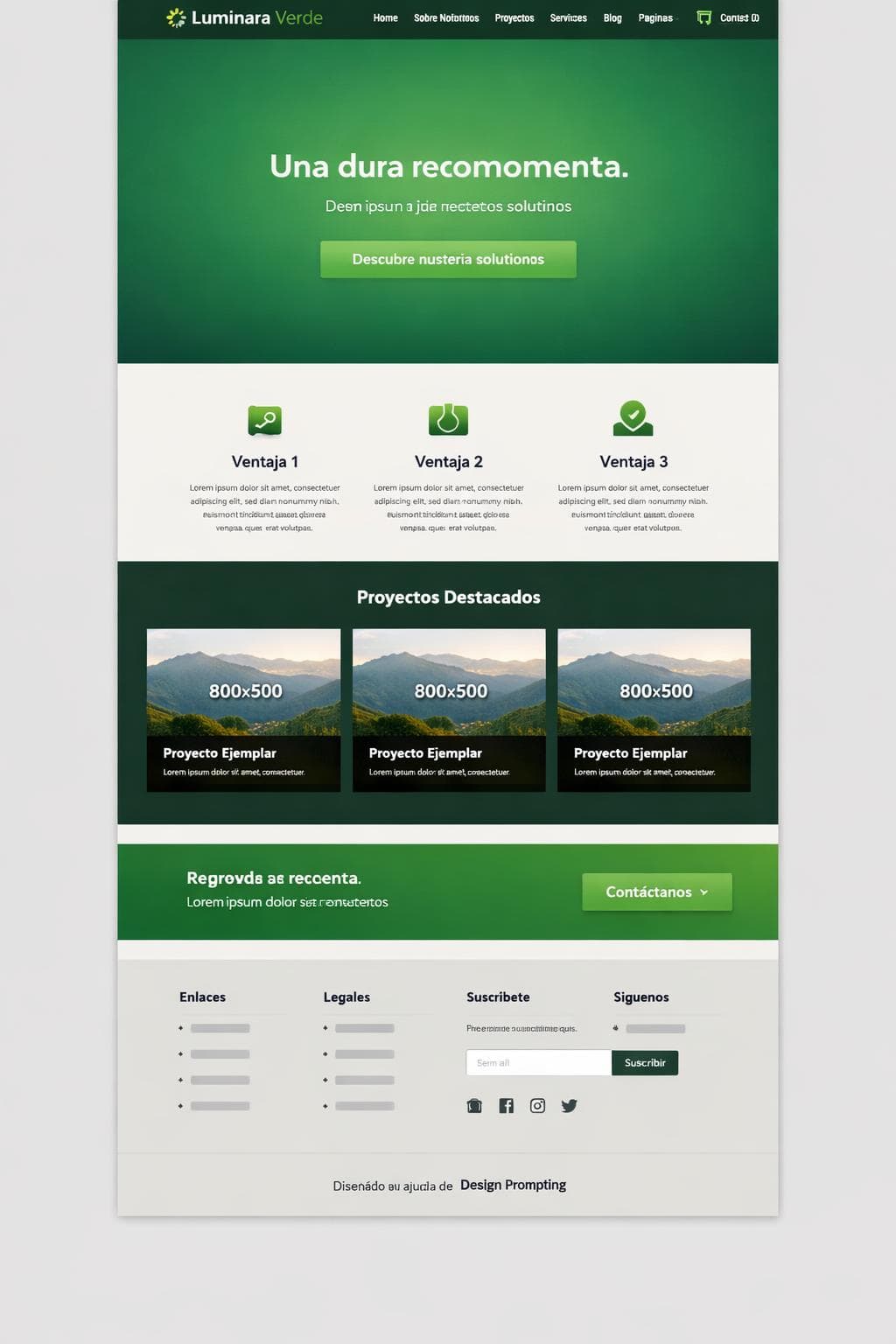 Luminara Verde — vista previa del theme