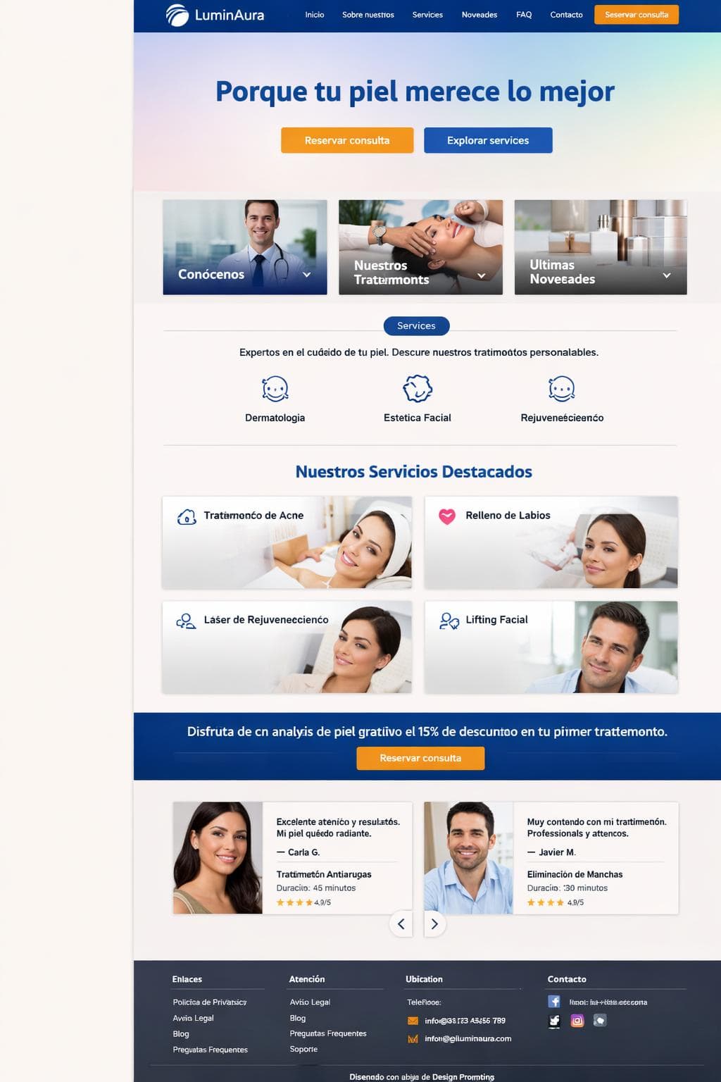 LuminAura — vista previa del theme