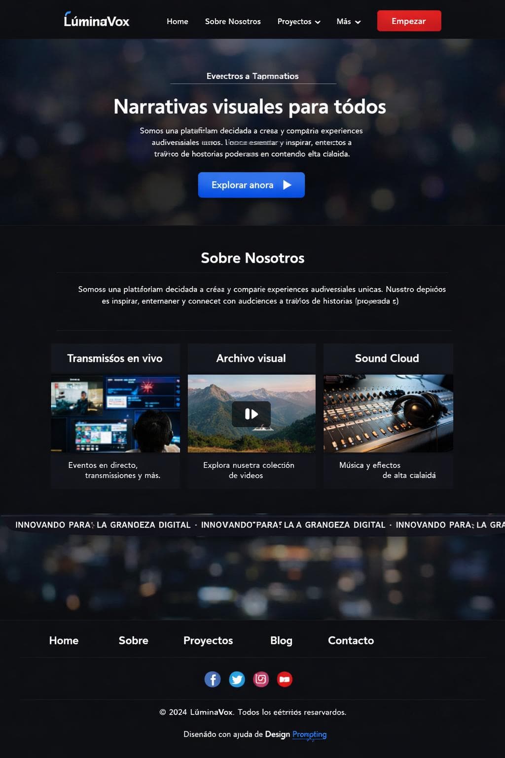 LúminaVox — vista previa del theme