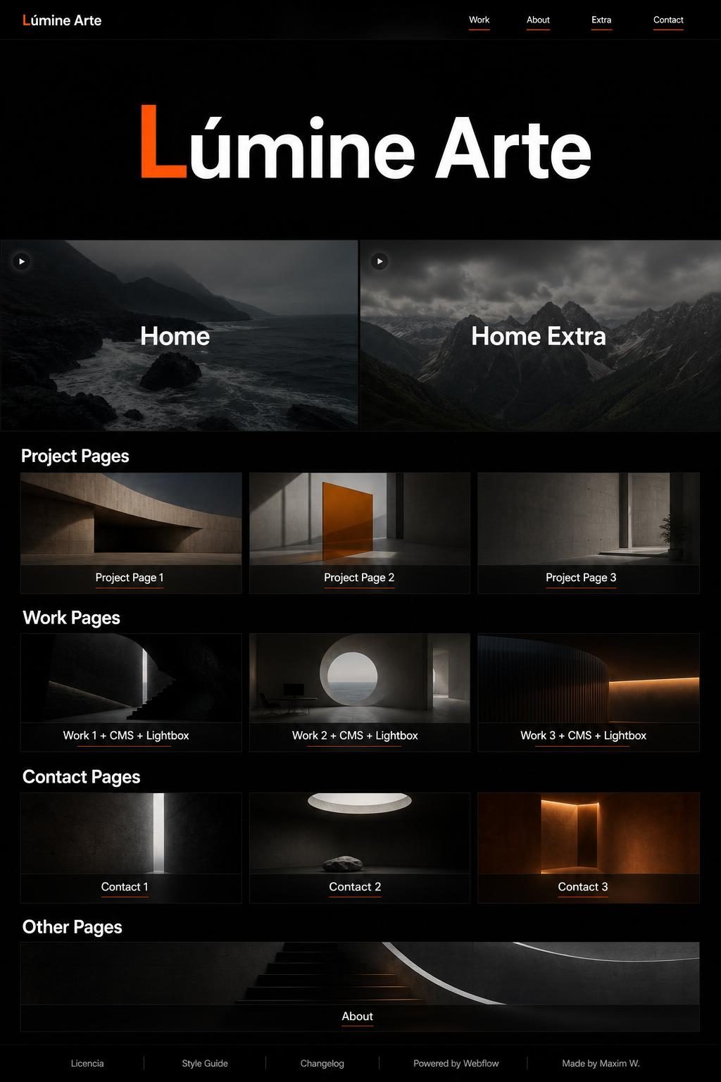 Lúmine Arte — vista previa del theme