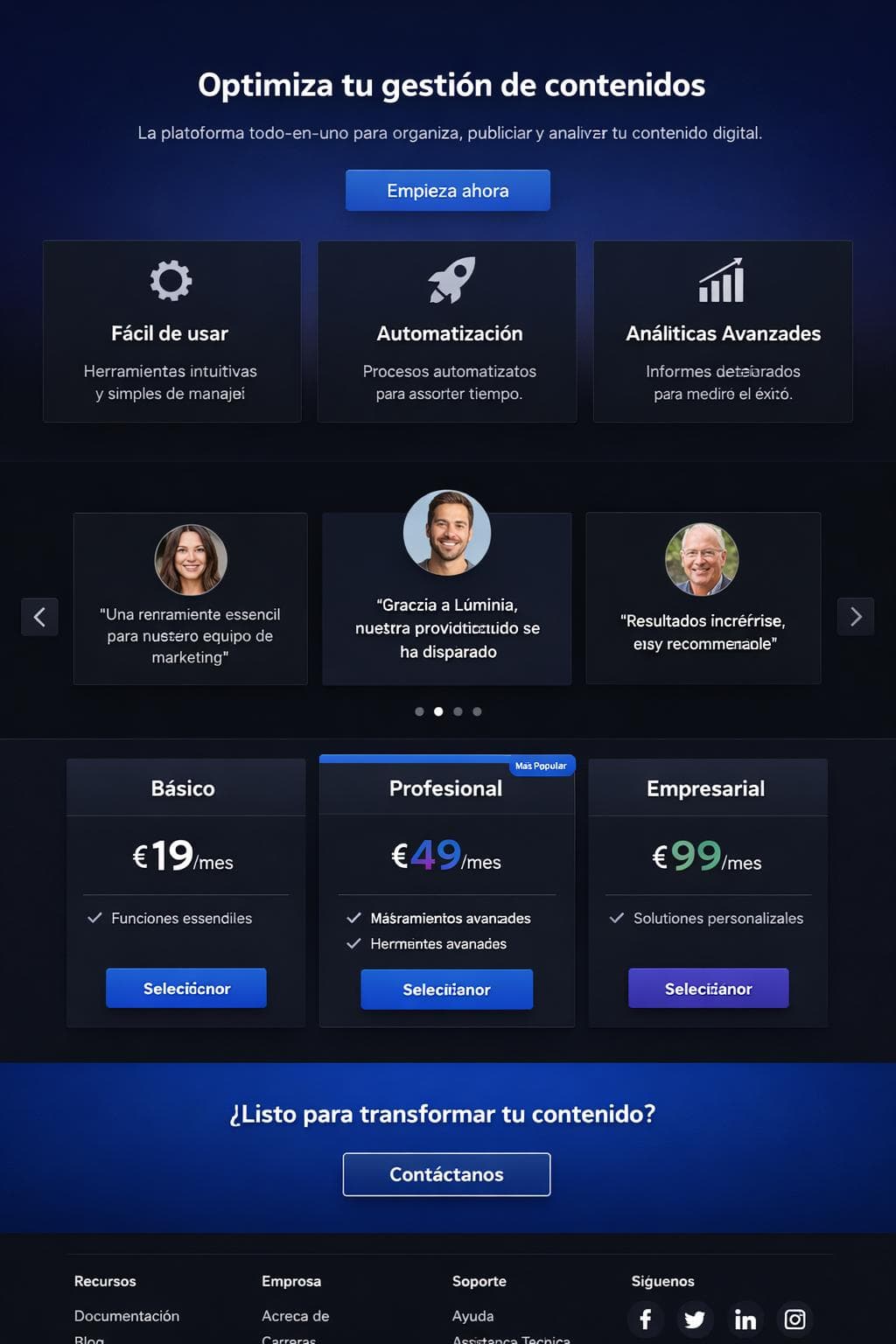Lúminia Digital — vista previa del theme