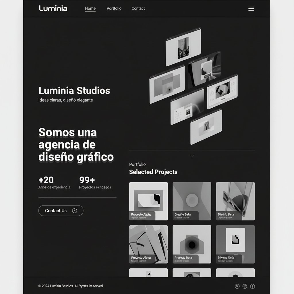 Luminia Studios — vista previa del theme