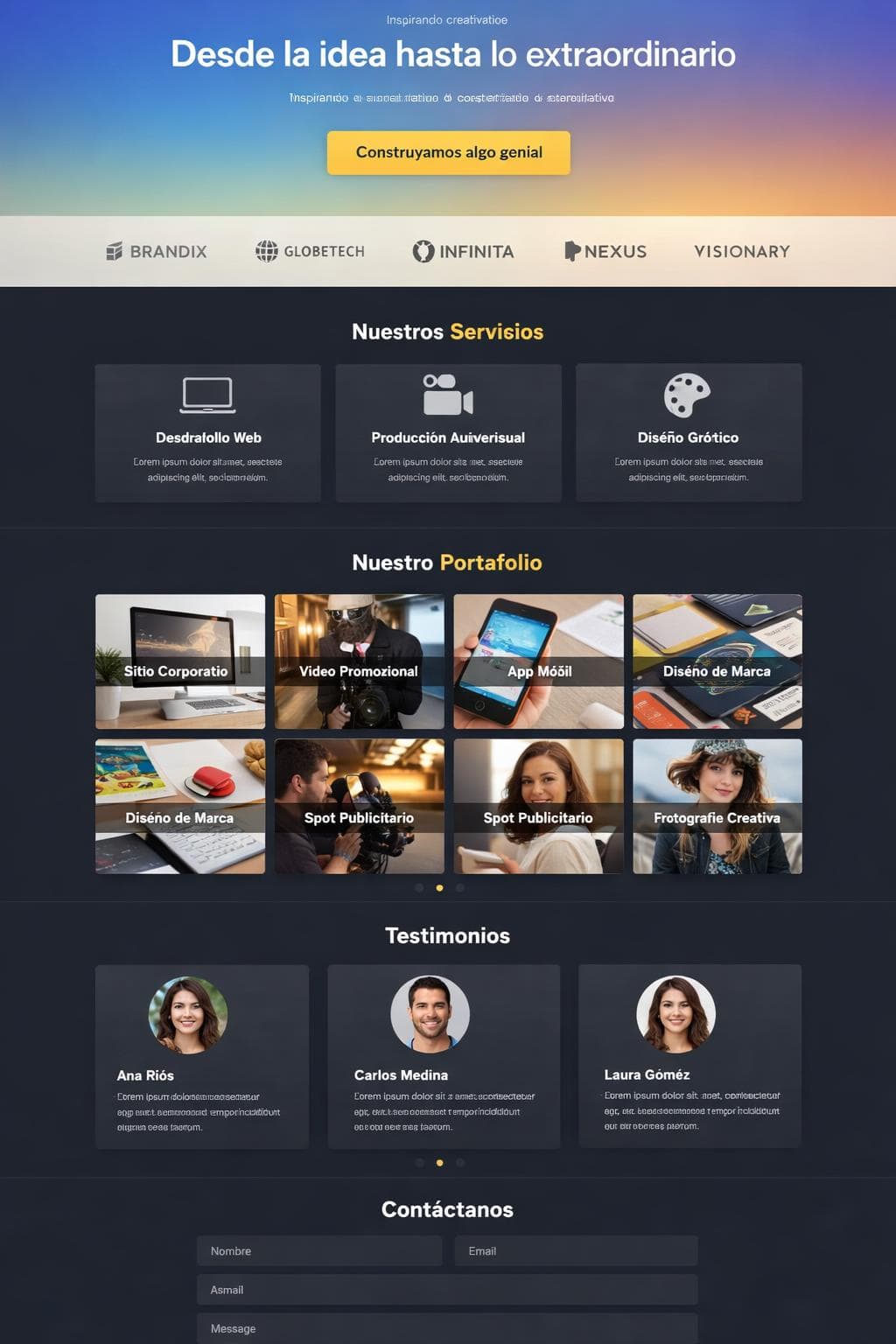 Lúmino Studios — vista previa del theme