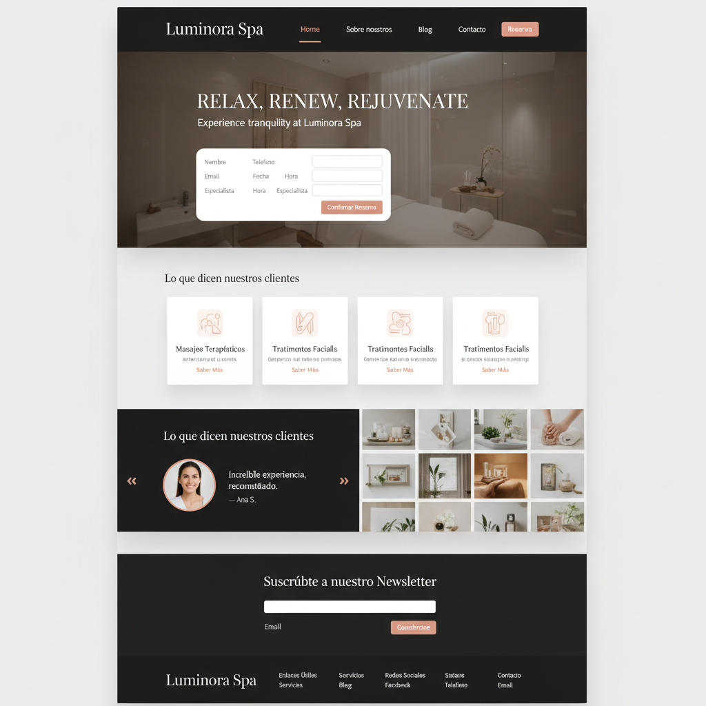 Luminora Spa — vista previa del theme