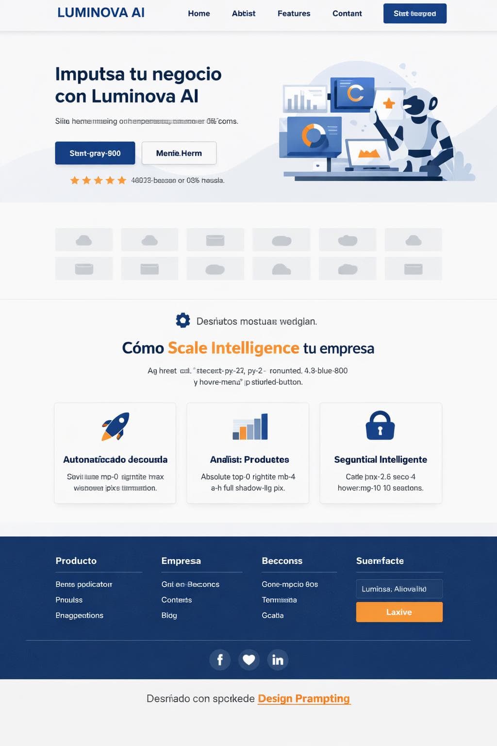 Luminova AI — vista previa del theme