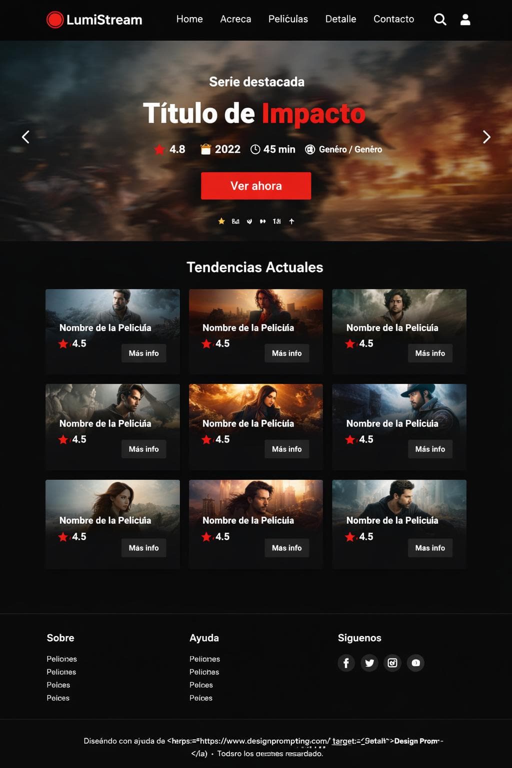 LumiStream — vista previa del theme