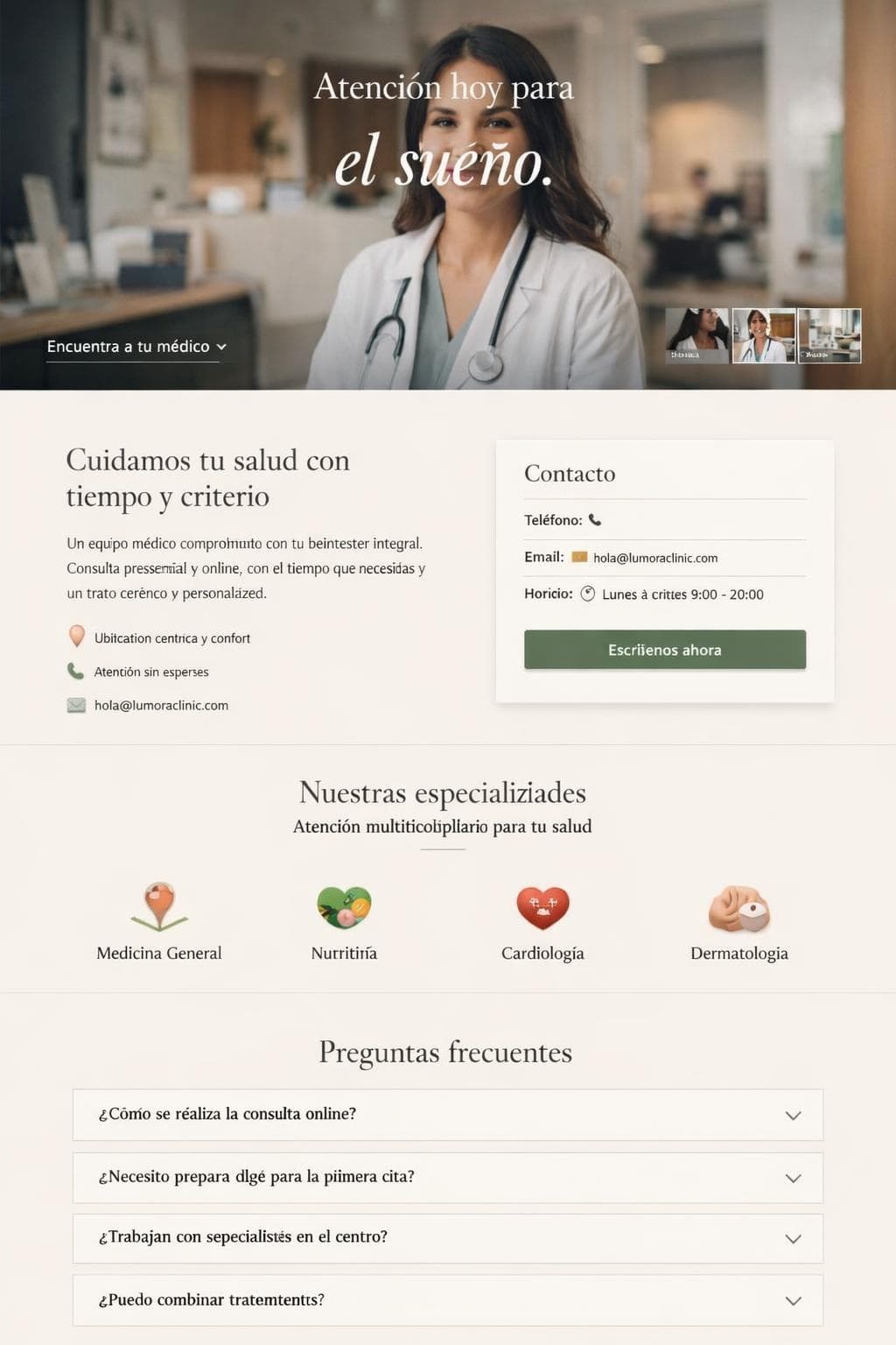 Lumora Clinic — vista previa del theme
