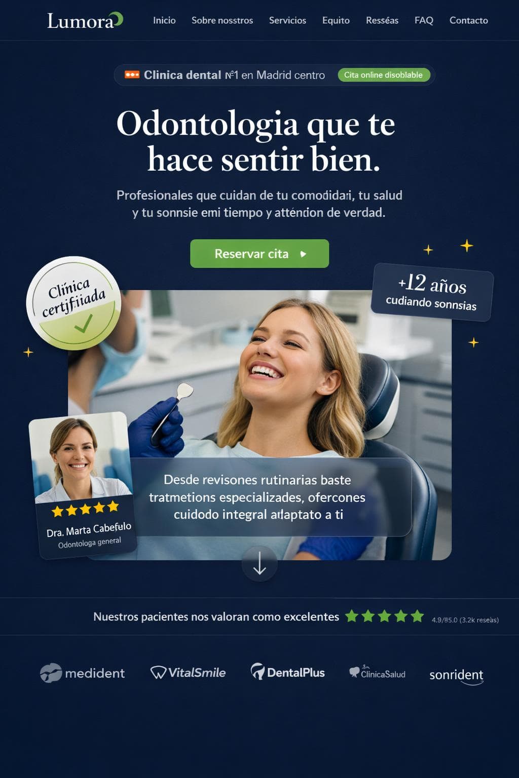 Lumora Dental — vista previa del theme