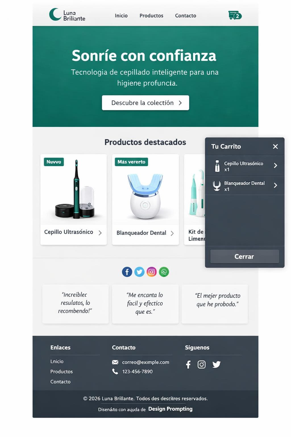 Luna Brillante — vista previa del theme
