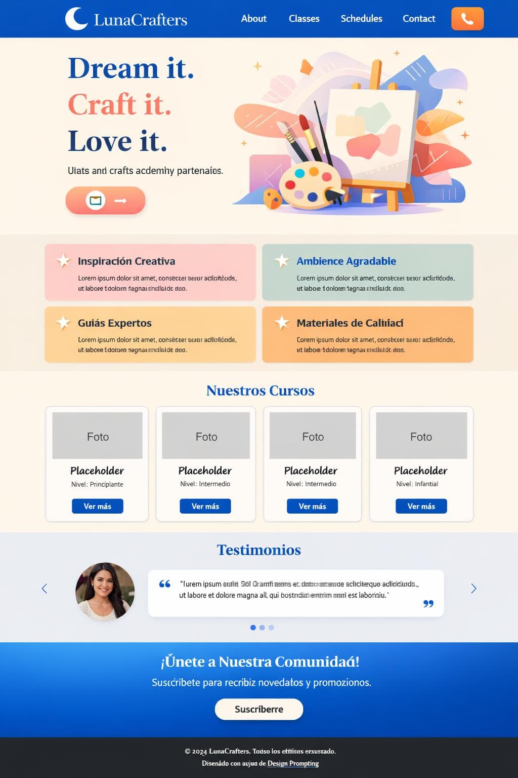 LunaCrafters — vista previa del theme