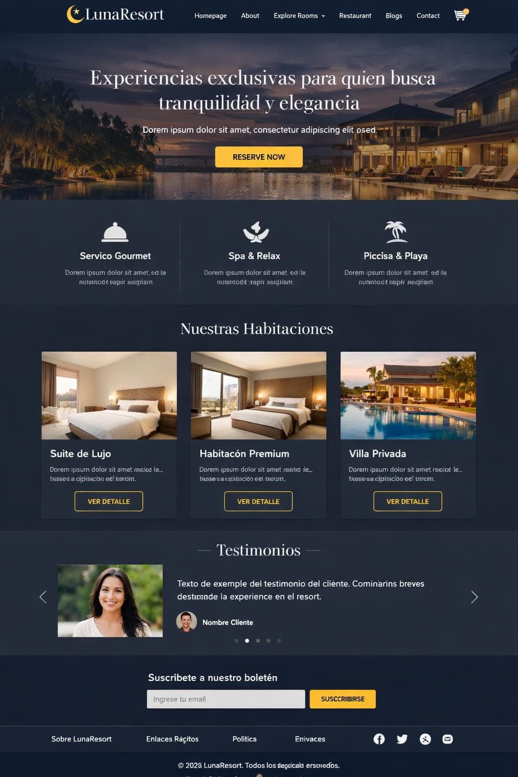 LunaResort — vista previa del theme
