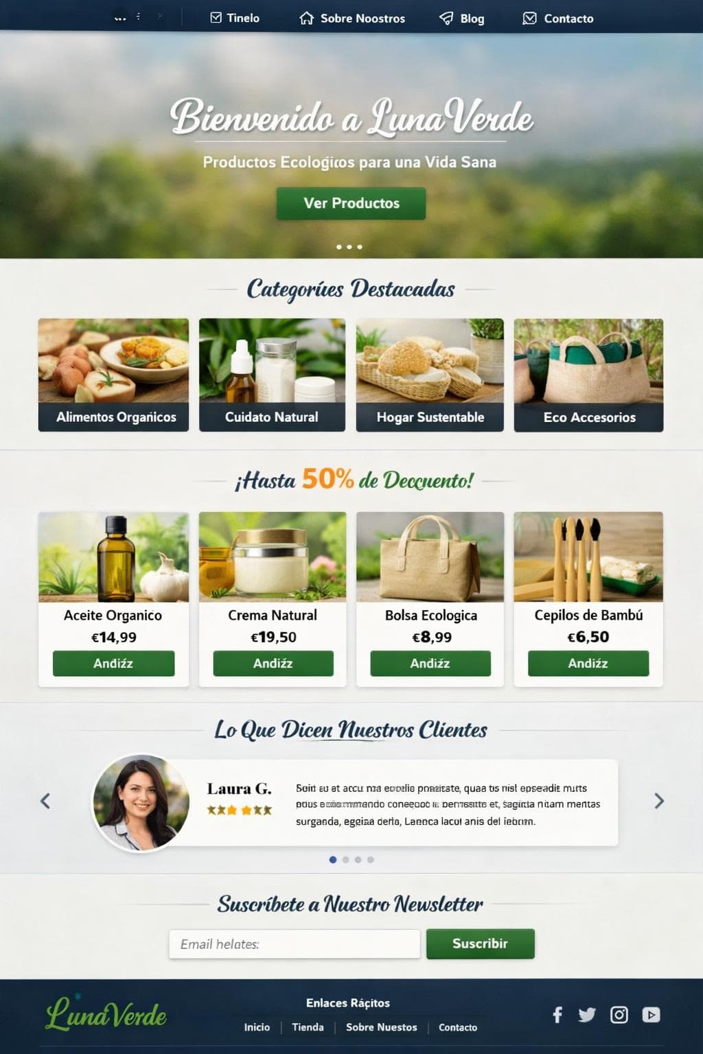 LunaVerde — vista previa del theme